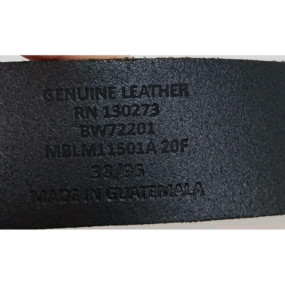 Wrangler‎ Men's Stitch Adjustable Leather Belt Black Size 38 Width 1.5 Inch